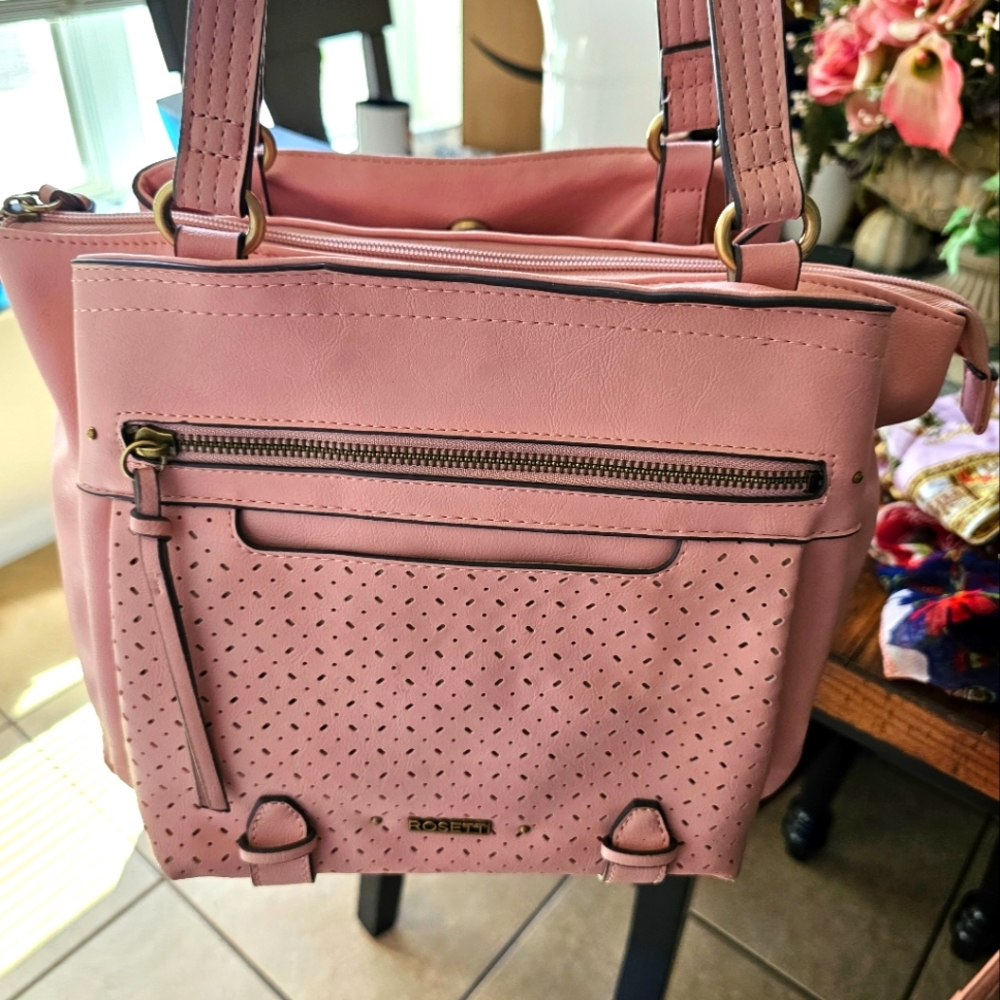 Pink Multi Pocketed Shoulder Bag
